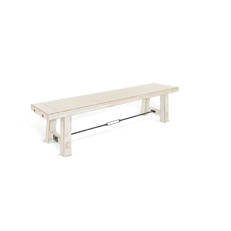 White Sand 64" Bench w/ Turnbuckle, Wood Seat