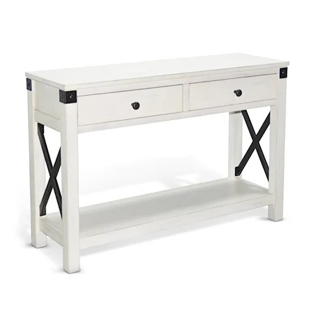 Contemporary Farmhouse Sofa Table with Corner Details