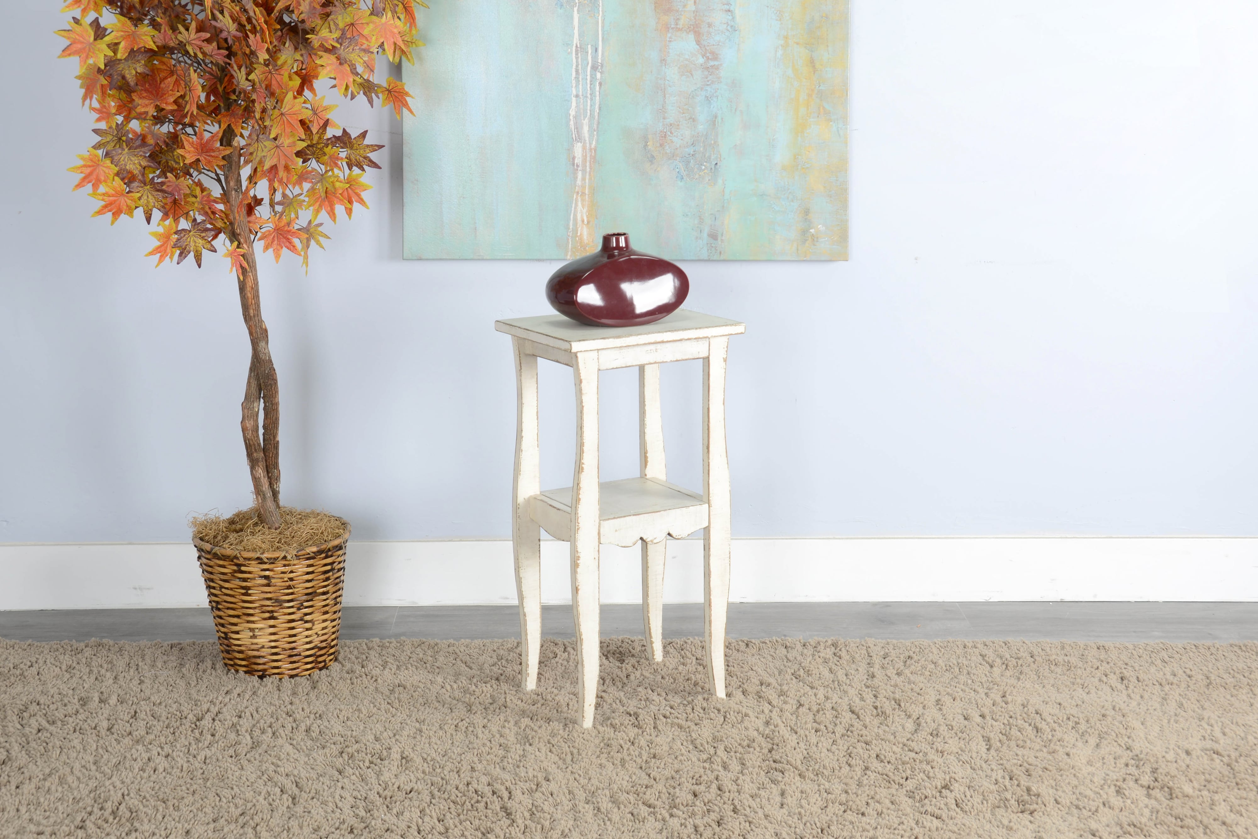 Sunny Designs Marina White Sand Side Table