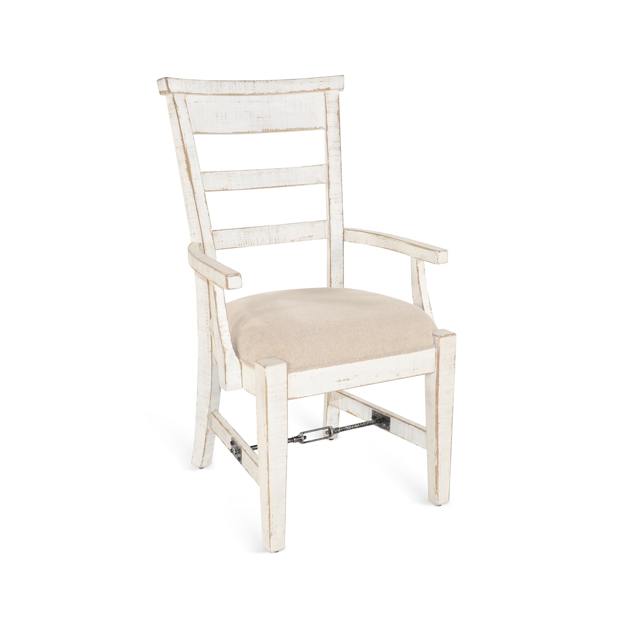 Sunny Designs Marina White Sand Arm Chair, Cushion Seat