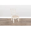 Sunny Designs Marina White Sand Arm Chair, Cushion Seat