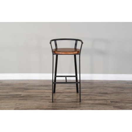 30&quot;H Barstool, Wood Seat