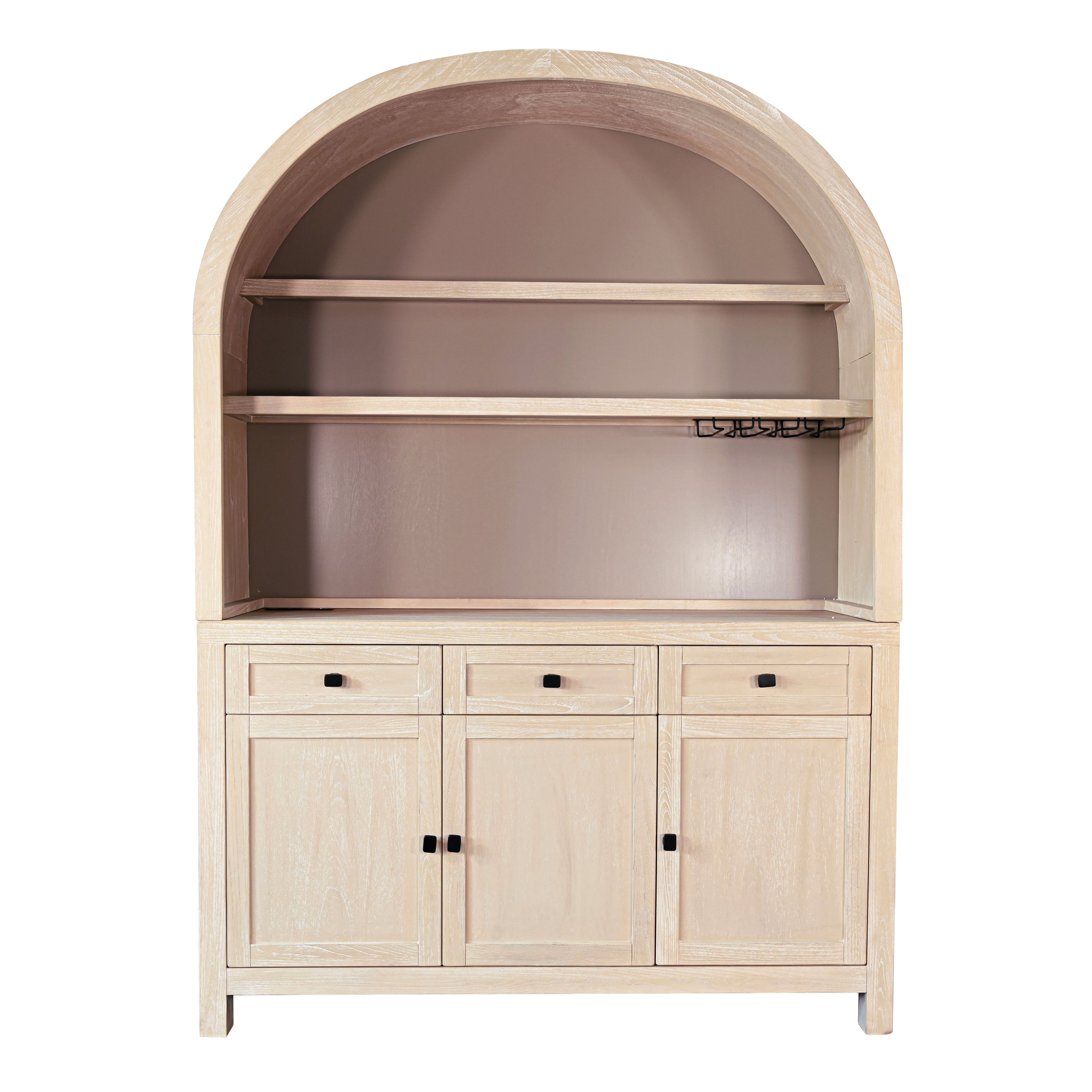 Arched Wood Cabinet Hutch