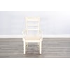 Sunny Designs Marina White Sand Arm Chair, Cushion Seat