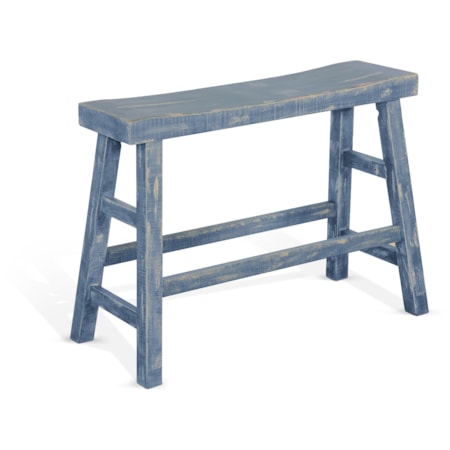 Ocean Blue 24"H Bench, Wood Seat