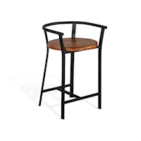 24"H Barstool, Wood Seat