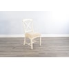 Sunny Designs Marina White Sand Dining Chair, Cushion Seat