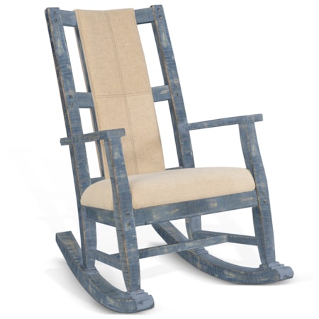 Ocean Blue Rocker, Cushion Seat & Back
