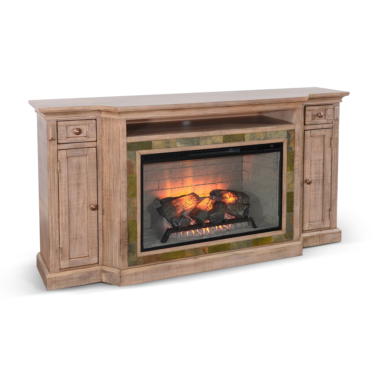 Sunny Designs Desert Rock 72" Media Console with Electric Fireplace