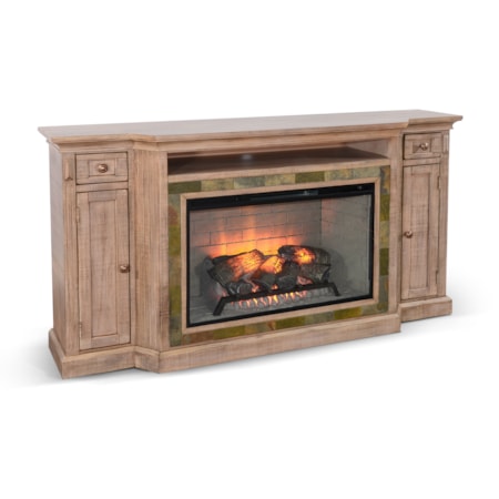 72" Media Console with Electric Fireplace