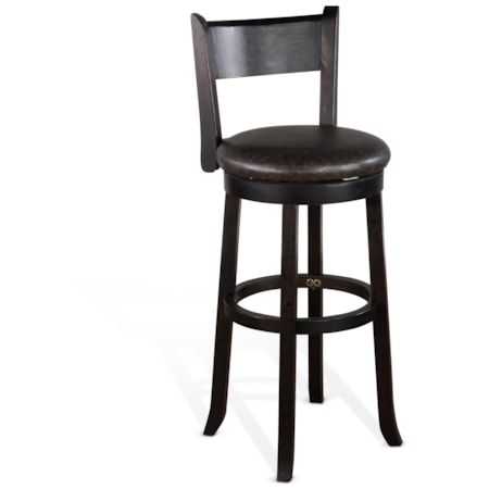 30"H Swivel Barstool, Cushion Seat & Back