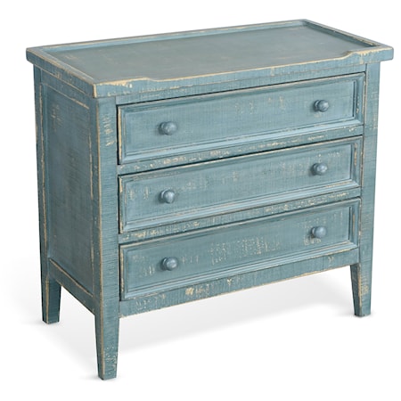 Farmhouse End Table with Drawers and Painted Knobs