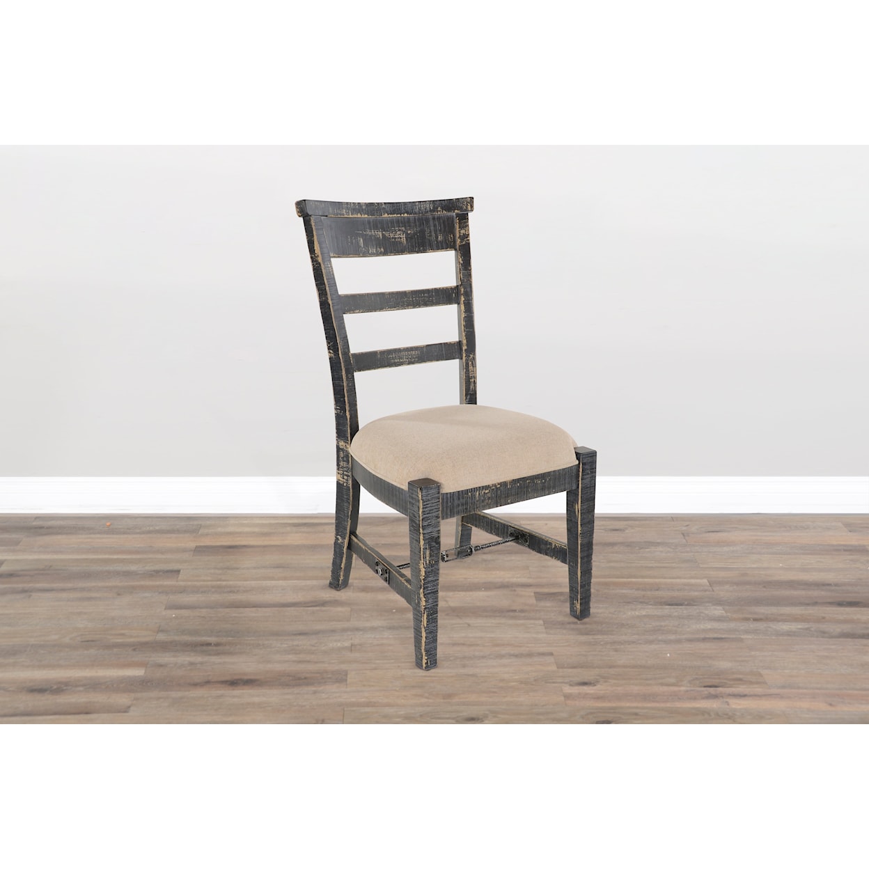 Sunny Designs Marina Black Sand Side Chair, Cushion Seat