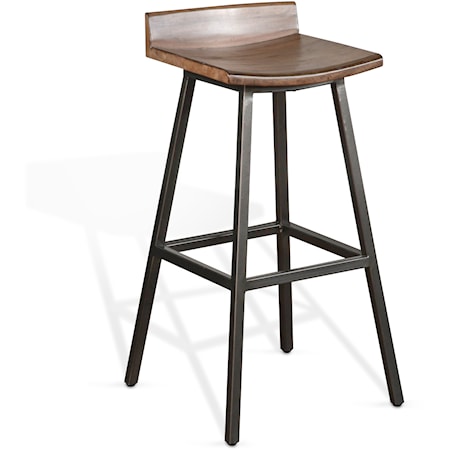 30"H Stool, Wood Seat