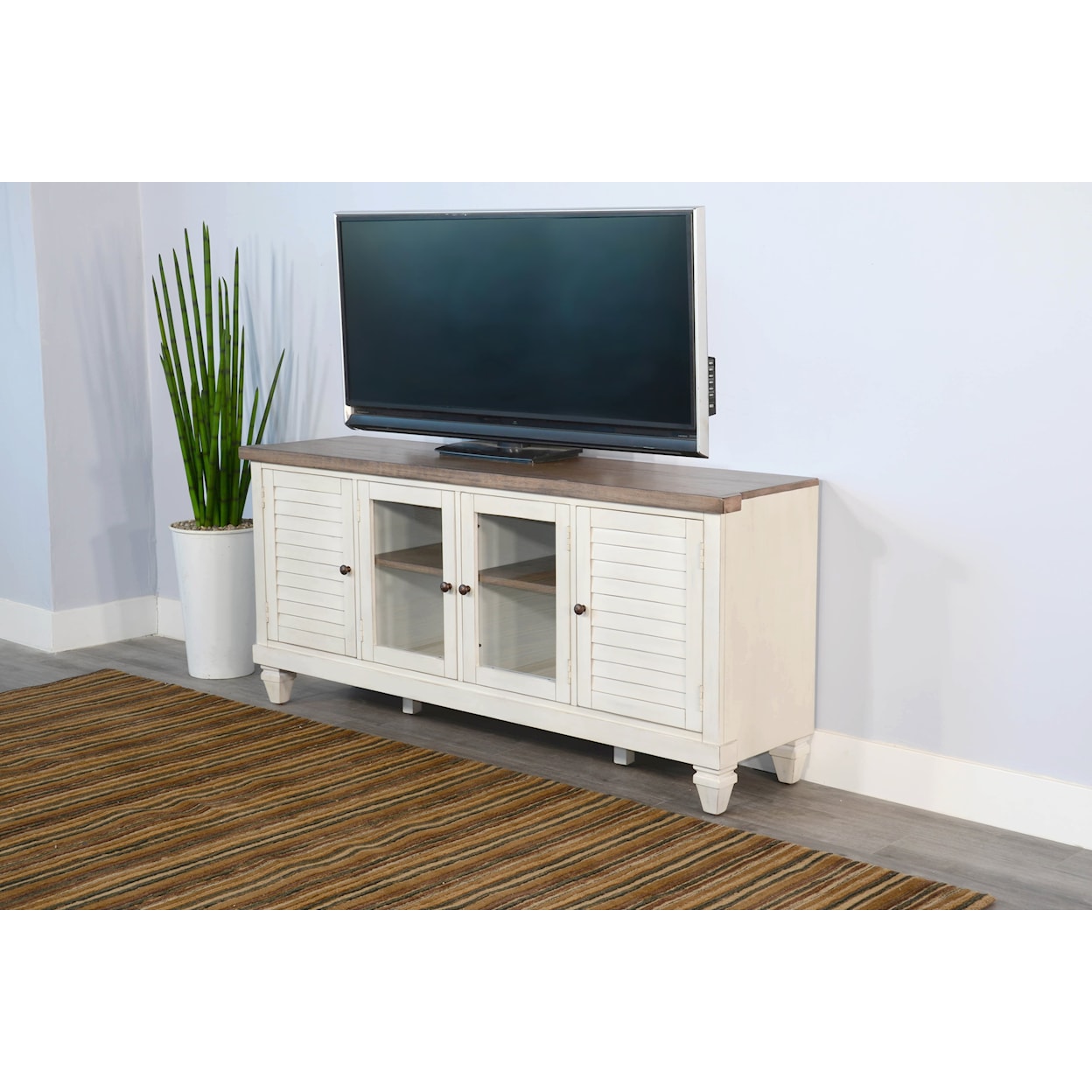 Sunny Designs Pasadena TV Console with Shutter Doors