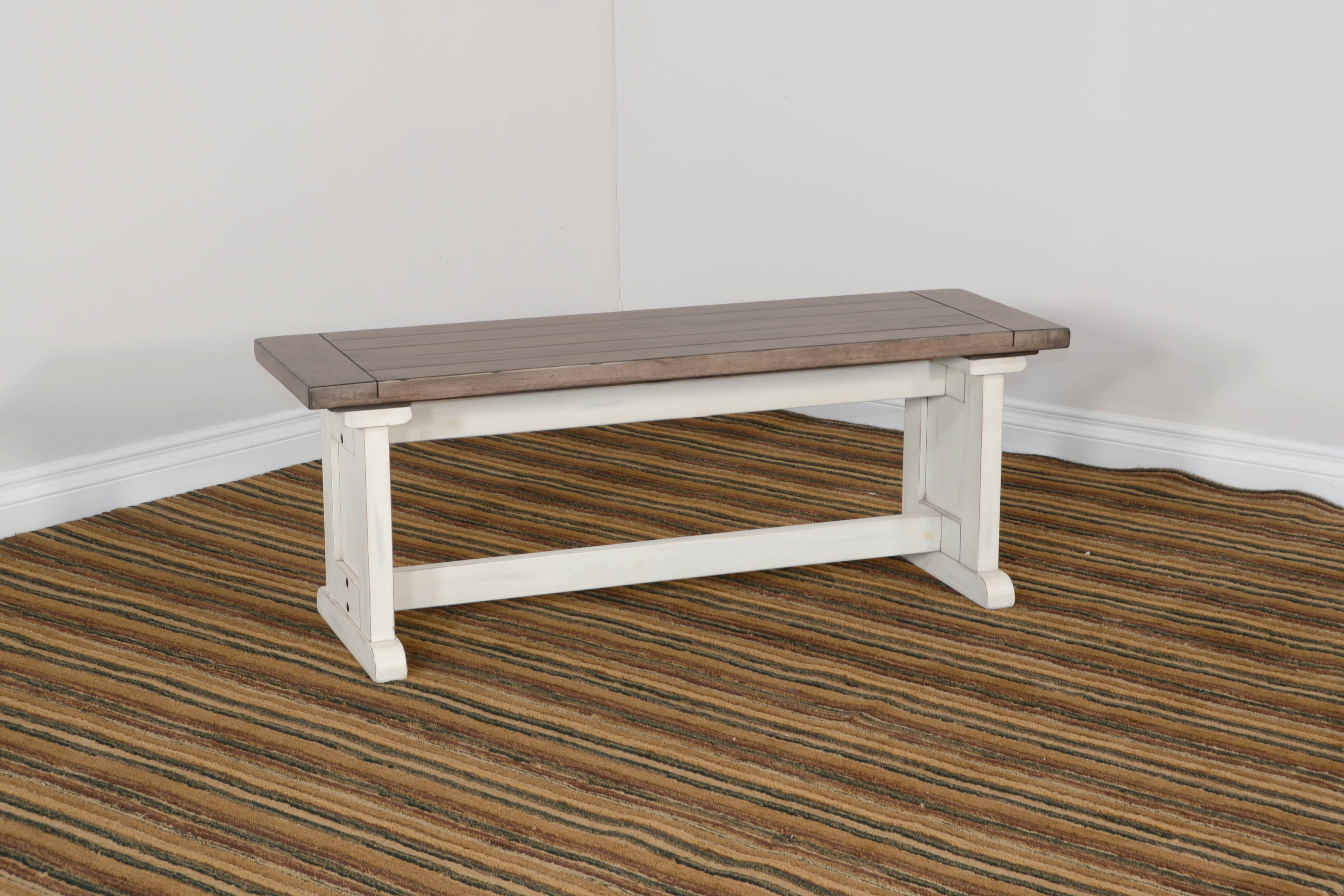 Dining Bench with Two-Tone Finish