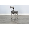 Sunny Designs Alpine Grey Counter Swivel Barstool, Cushion Seat