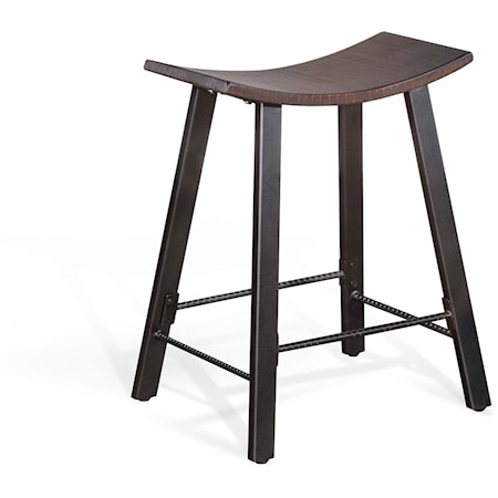 24"H Stool, Wood Seat