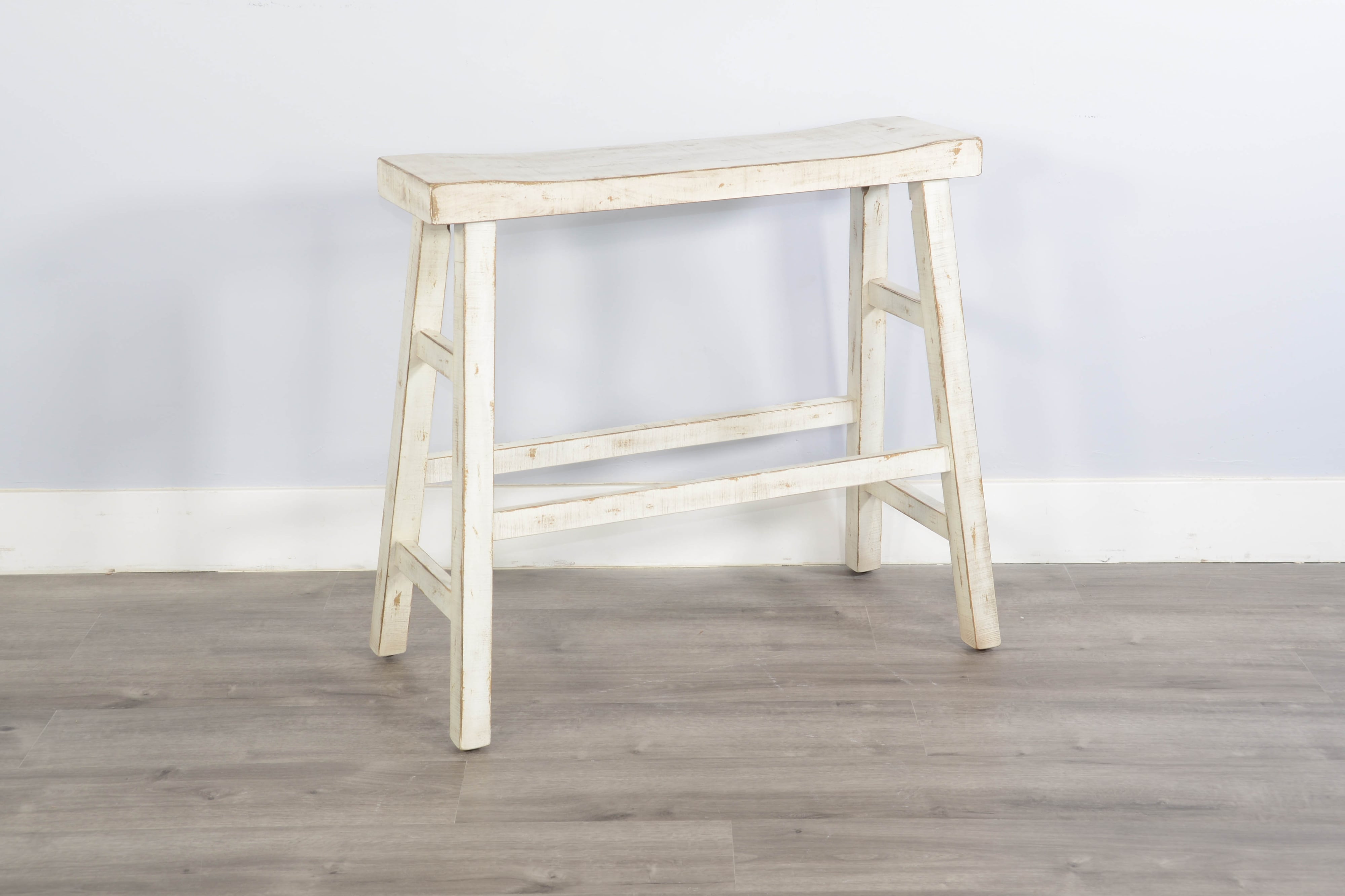 Sunny Designs Marina White Sand 30"H Bench, Wood Seat