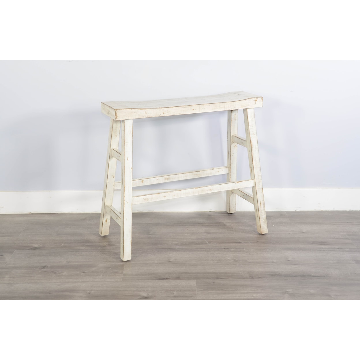 Sunny Designs Marina White Sand 30"H Bench, Wood Seat