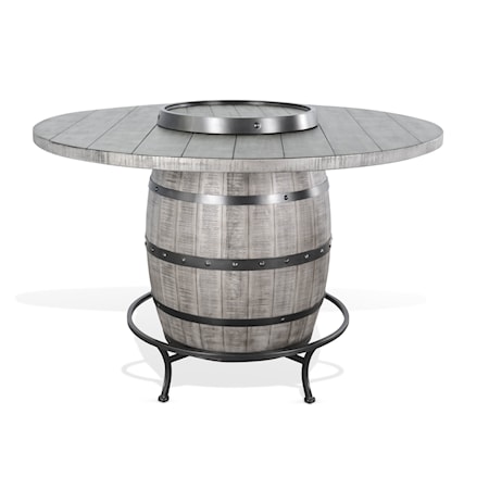 5-Piece Round Wine Barrel Base Table Set