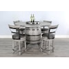 Sunny Designs Alpine Grey 5-Piece Round Wine Barrel Base Table Set