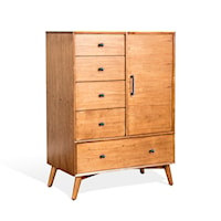Mid-Century Modern Chest with Felt-Lined Top Drawer