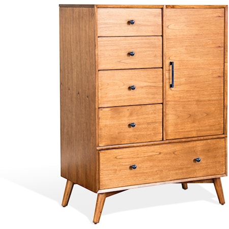 Mid-Century Modern Chest with Felt-Lined Top Drawer