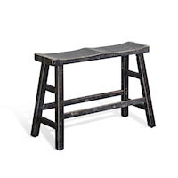 Black Sand 24"H Bench, Wood Seat