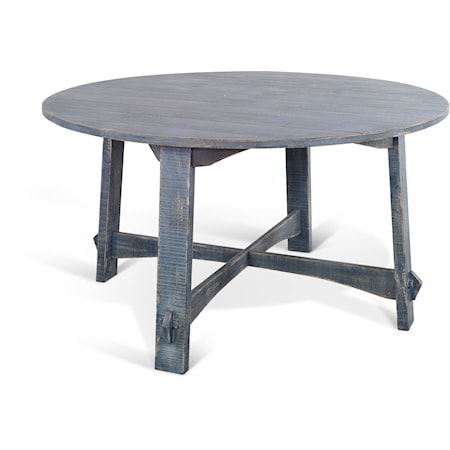 Round Dining Table with Trestle Base