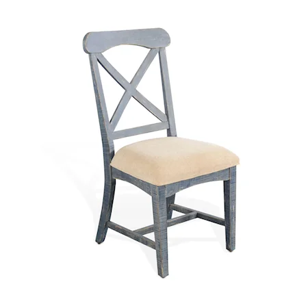 Ocean Blue Dining Chair, Cushion Seat