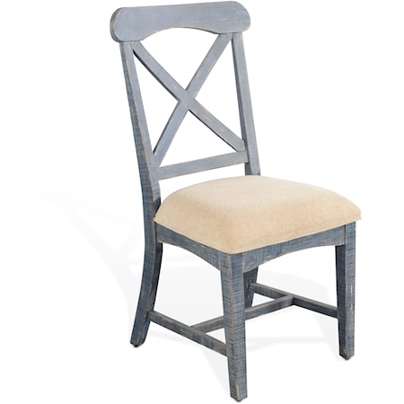 Ocean Blue Dining Chair, Cushion Seat