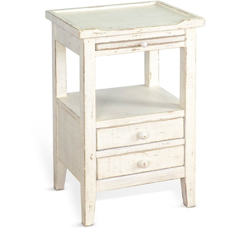 Side Table with Pullout Shelf