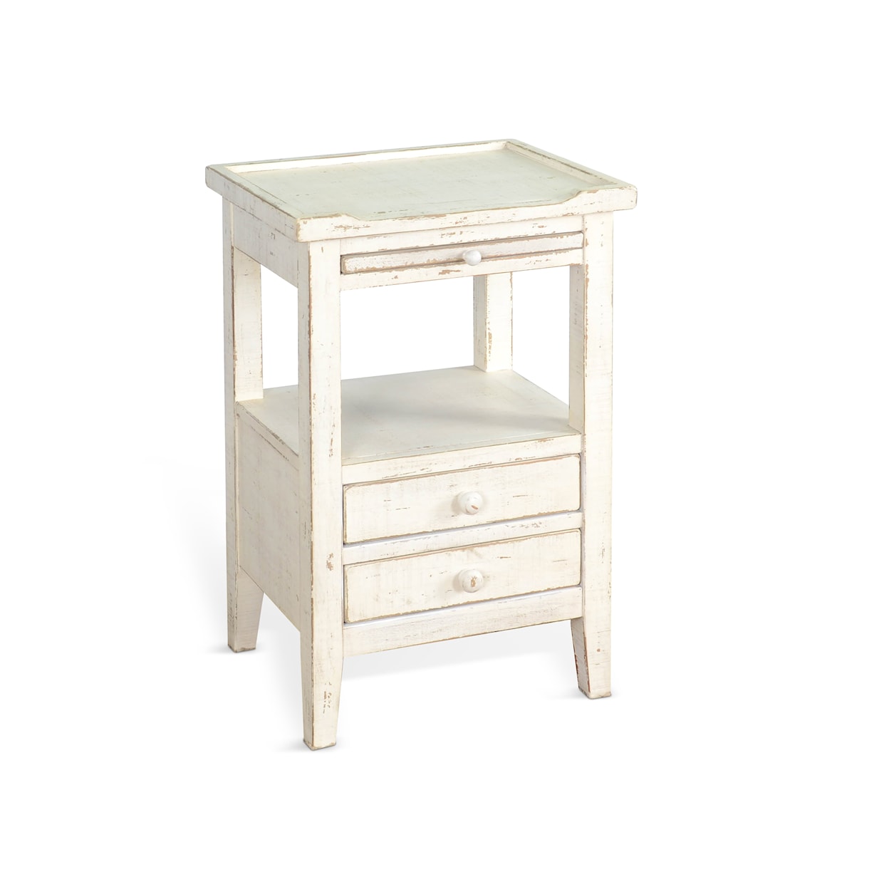 Sunny Designs Marina Side Table with Pullout Shelf