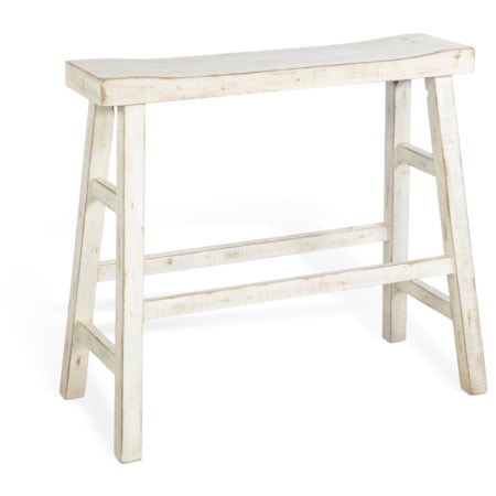 White Sand 30"H Bench, Wood Seat