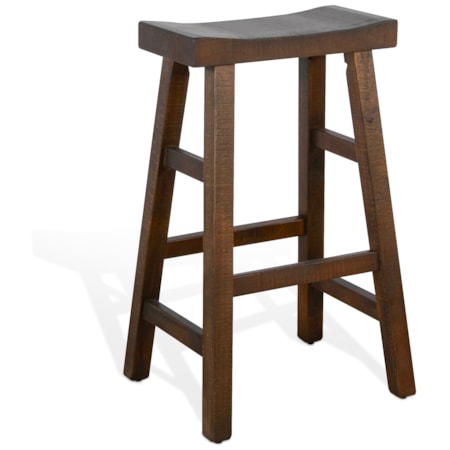 30"H Saddle Seat Stool, Wood Seat