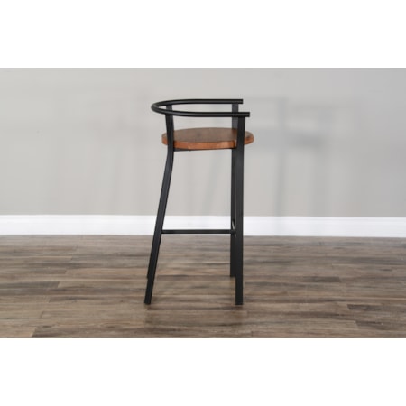 30&quot;H Barstool, Wood Seat