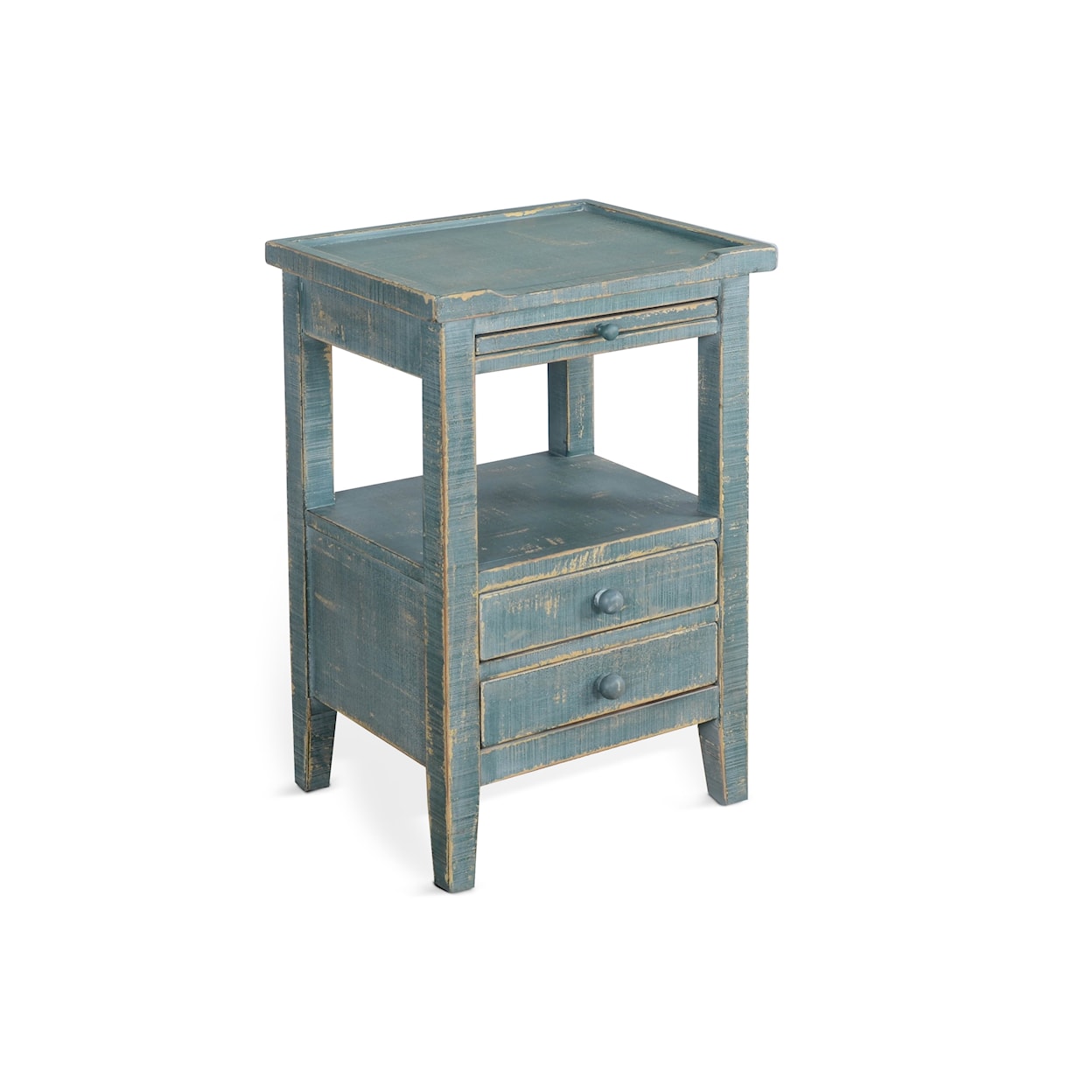 Sunny Designs Marina Side Table with Pullout Shelf