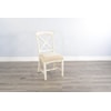 Sunny Designs Marina White Sand Dining Chair, Cushion Seat