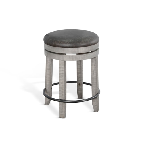 24"H Swivel Stool with Cushion Seat