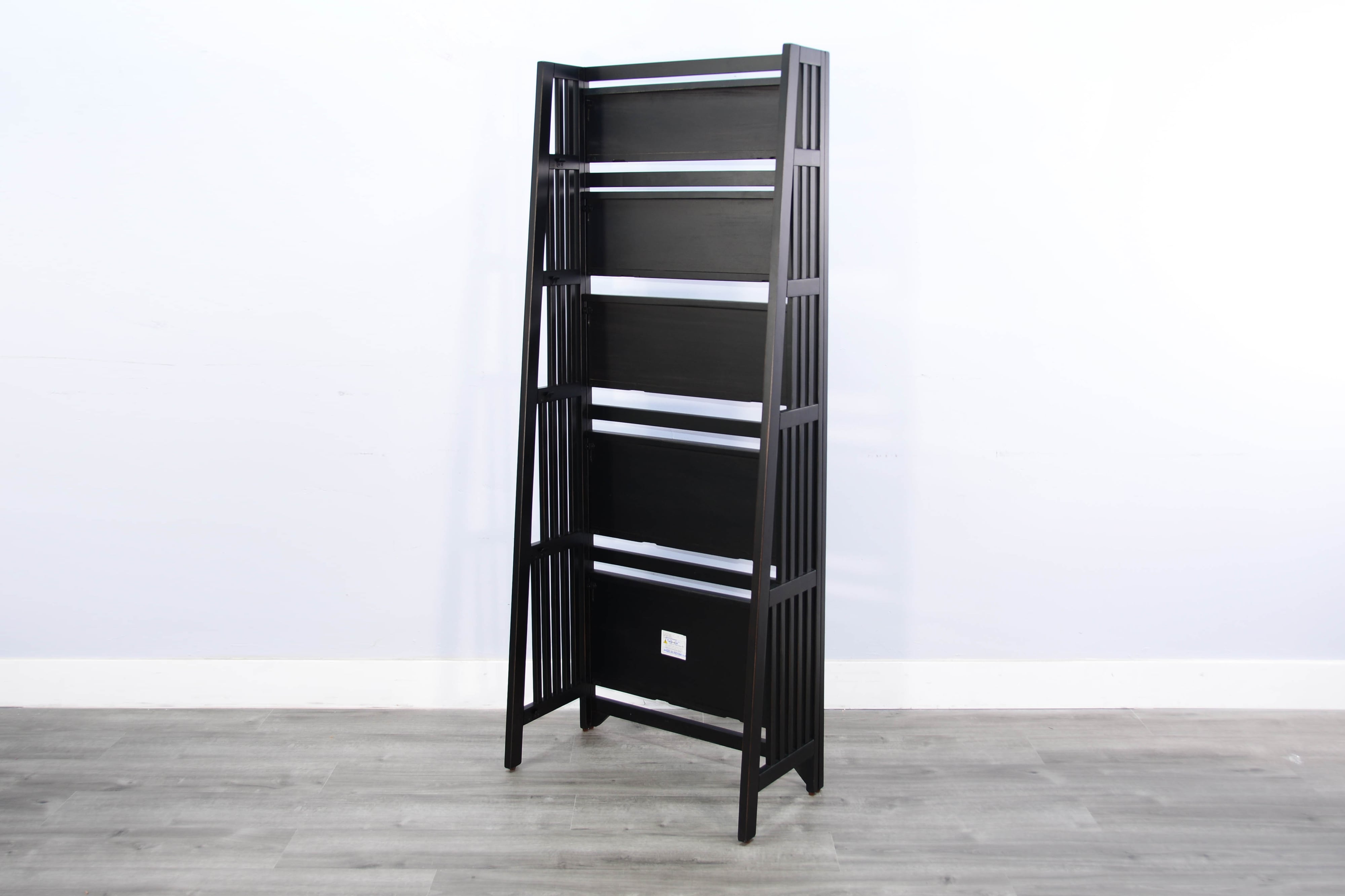 Black Walnut 72"H Folding Bookcase