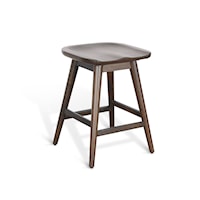 Transitional Counter-Height Stool with Saddle Seat