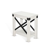 Contemporary Farmhouse Chairside Table with with Corner Details