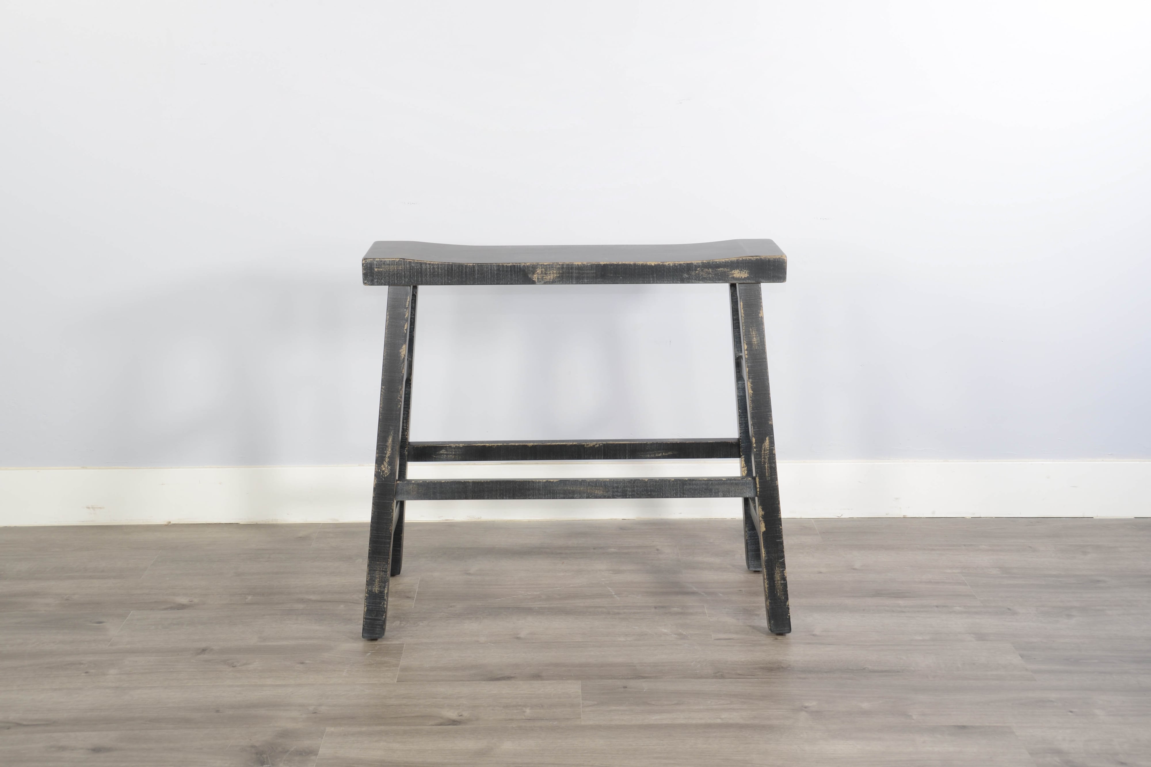 Black Sand 30"H Bench, Wood Seat