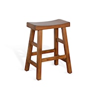 24"H Saddle Seat Stool, Wood Seat