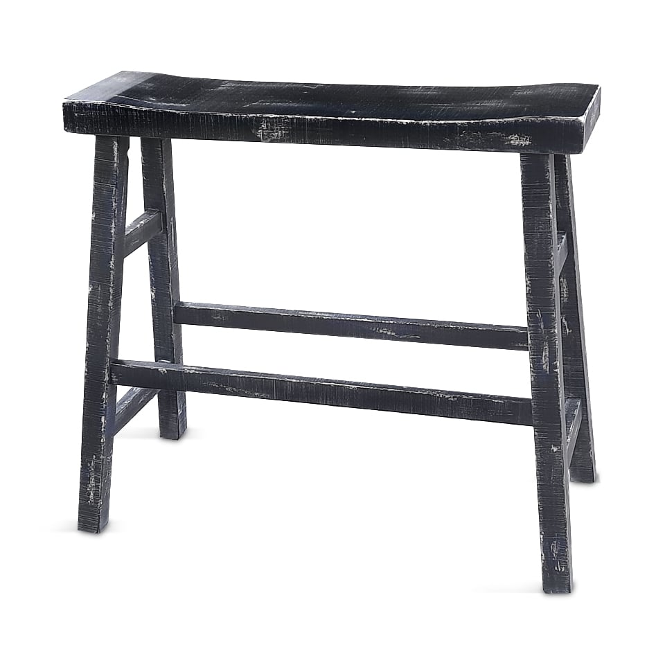 Black Sand 30"H Bench, Wood Seat