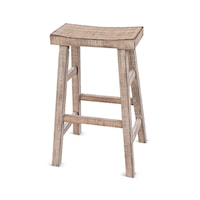 Beach Pebble 30"H Saddle Seat Stool, Wood Seat