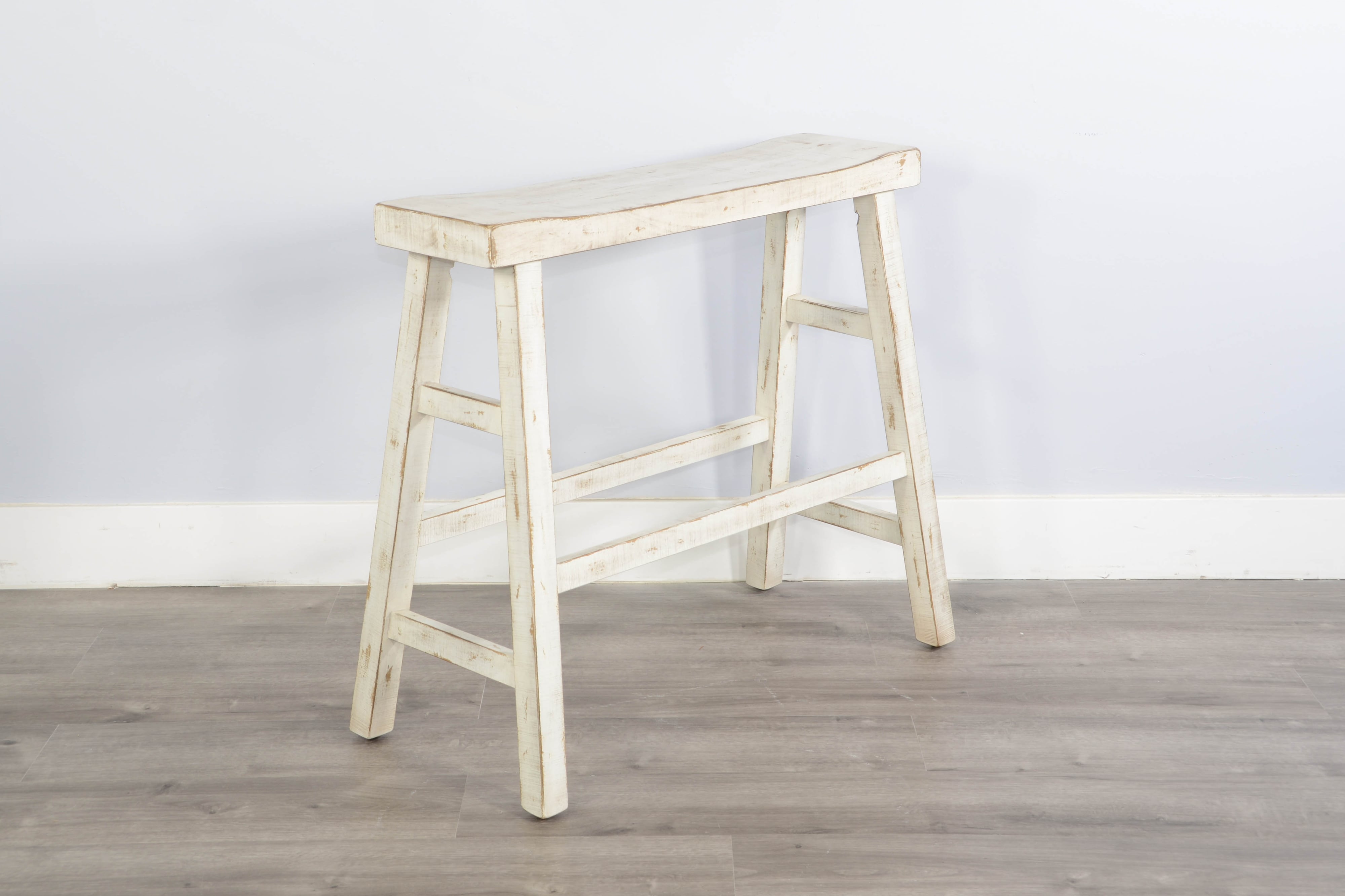Sunny Designs Marina White Sand 30"H Bench, Wood Seat