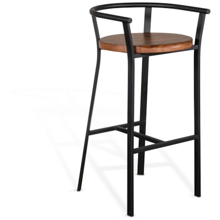 30"H Barstool, Wood Seat