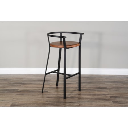 30&quot;H Barstool, Wood Seat